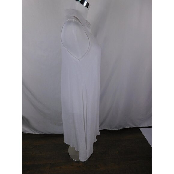 Mlle Gabrielle Shirt Dress Womens Small White Sleeveless Button Front Maxi - Picture 8 of 10